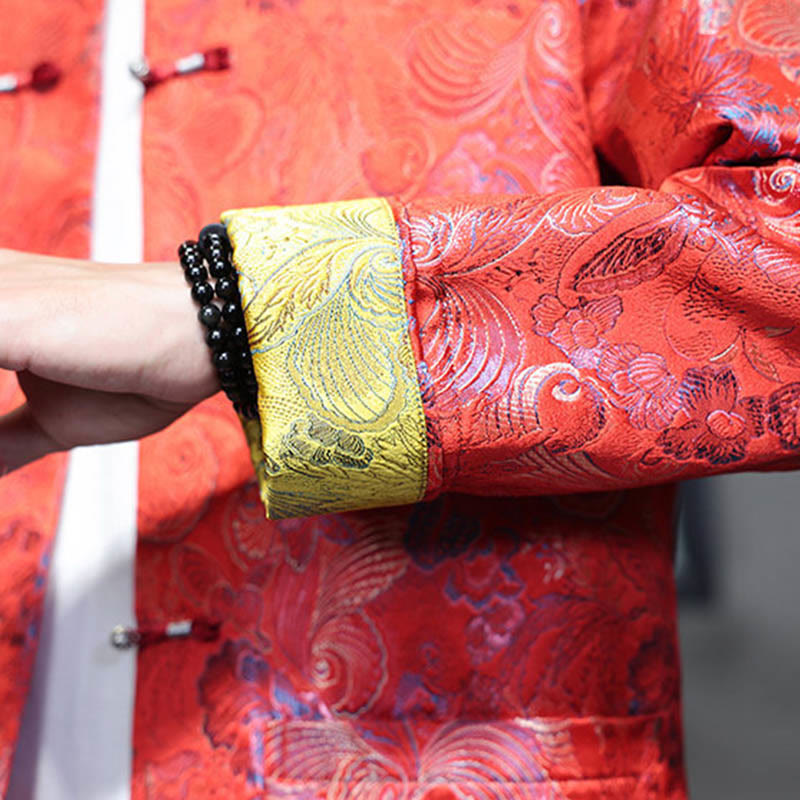 Traje chino Tang con Buddha Stones , camisa larga con cuello alto, chaqueta para hombre - image 14