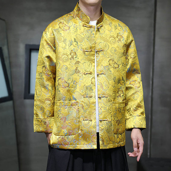 Traje chino Tang con Buddha Stones , camisa larga con cuello alto, chaqueta para hombre - image 21