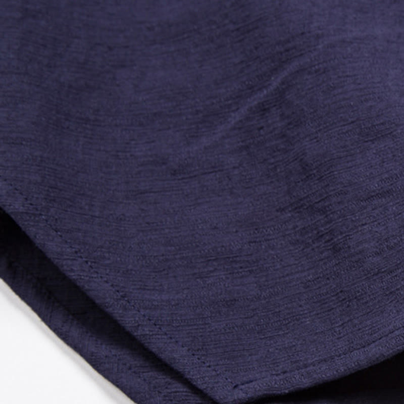 Camisa de manga corta para hombre Buddha Stones con bolsillo y cuello en V, cómoda, de algodón y lino. - image 10
