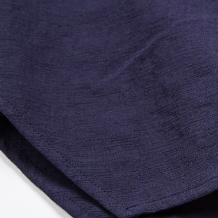 Camisa de manga corta para hombre Buddha Stones con bolsillo y cuello en V, cómoda, de algodón y lino. - image 10