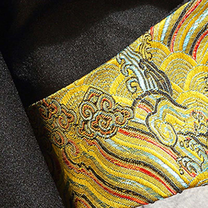Chaqueta de algodón con botones de rana para hombre, informal, con bordado de Buddha Stones , dragón y fénix - image 10
