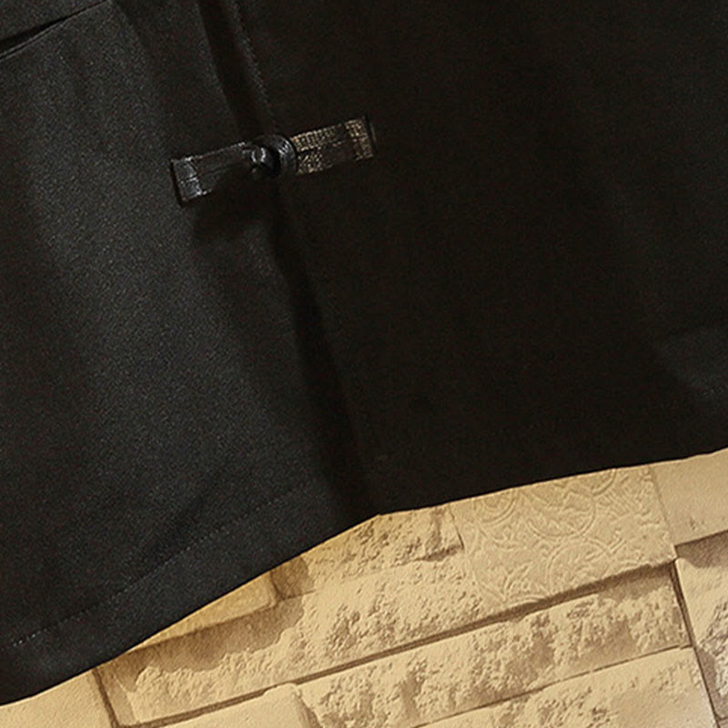 Chaqueta de algodón con botones de rana para hombre, informal, con bordado de Buddha Stones , dragón y fénix - image 7