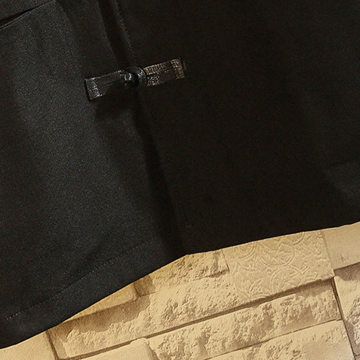 Chaqueta de algodón con botones de rana para hombre, informal, con bordado de Buddha Stones , dragón y fénix - image 7