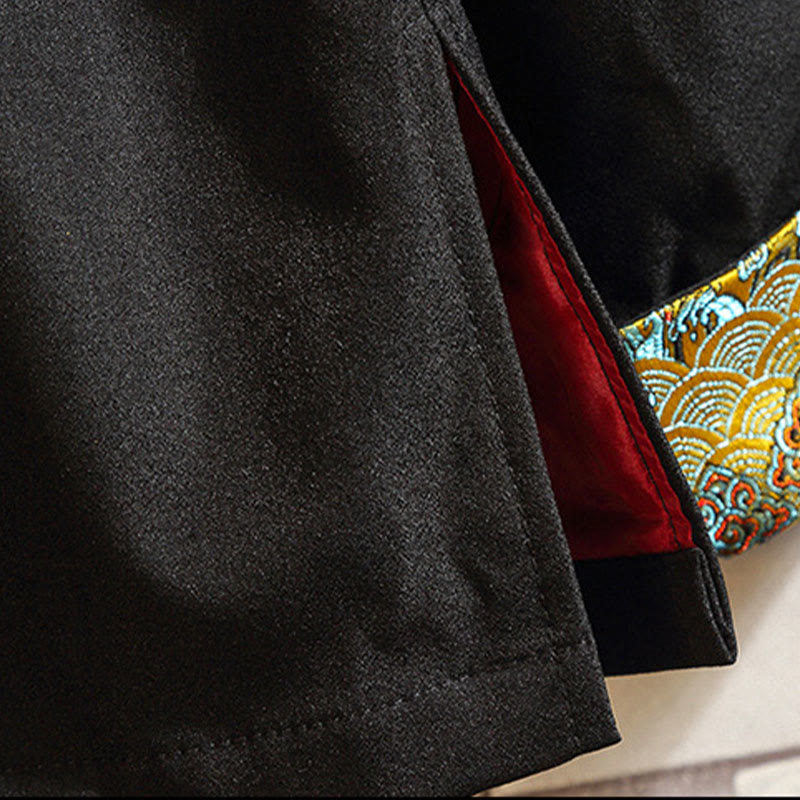 Chaqueta de algodón con botones de rana para hombre, informal, con bordado de Buddha Stones , dragón y fénix - image 10