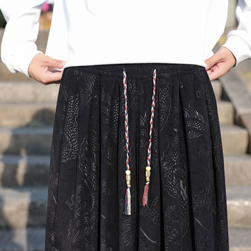 Pantalones casuales de algodón lisos con diseño de dragón y Buddha Stones para hombre con bolsillos - image 18