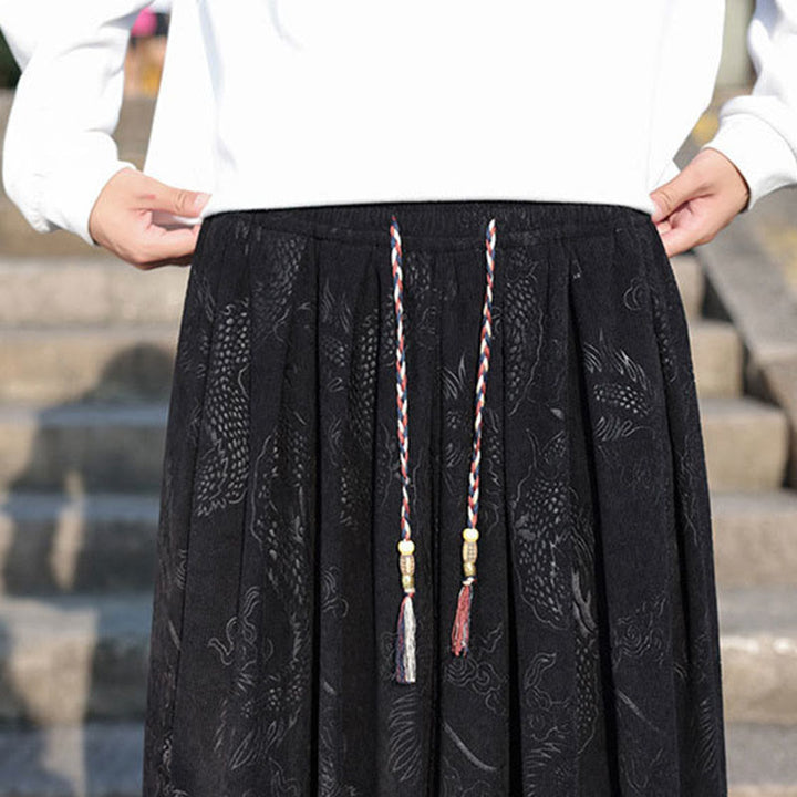 Pantalones casuales de algodón lisos con diseño de dragón y Buddha Stones para hombre con bolsillos - image 18