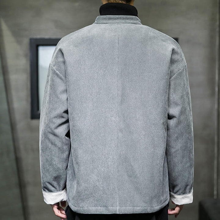 Chaqueta y camisa para hombre con botones de rana en color liso con Buddha Stones - image 19