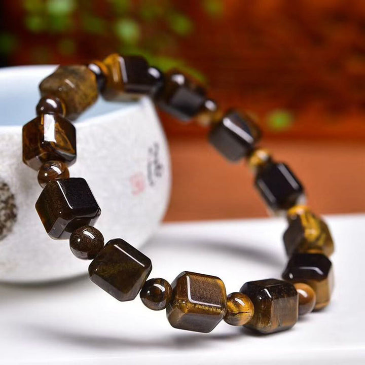 Pulsera protectora de ojo de tigre con Buddha Stones
