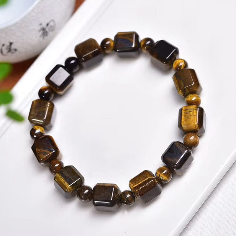 Pulsera protectora de ojo de tigre con Buddha Stones