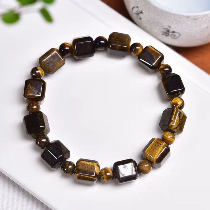Pulsera protectora de ojo de tigre con Buddha Stones