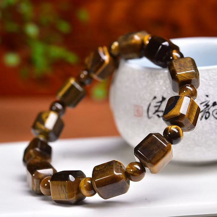 Pulsera protectora de ojo de tigre con Buddha Stones