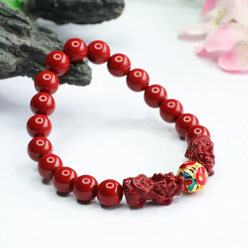 Pulsera de Buddha Stones con doble cinabrio y PIXIU que aleja a los malos espíritus - image 8