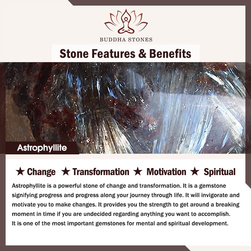 Pulsera de transformación de astrofilita con Buddha Stones