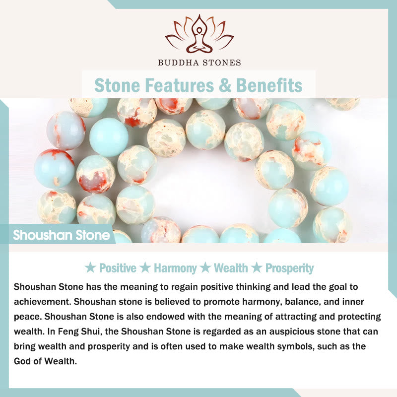 Pulsera de bendición de calma con Buddha Stones, ágata roja, piedra Shoushan, turquesa blanca