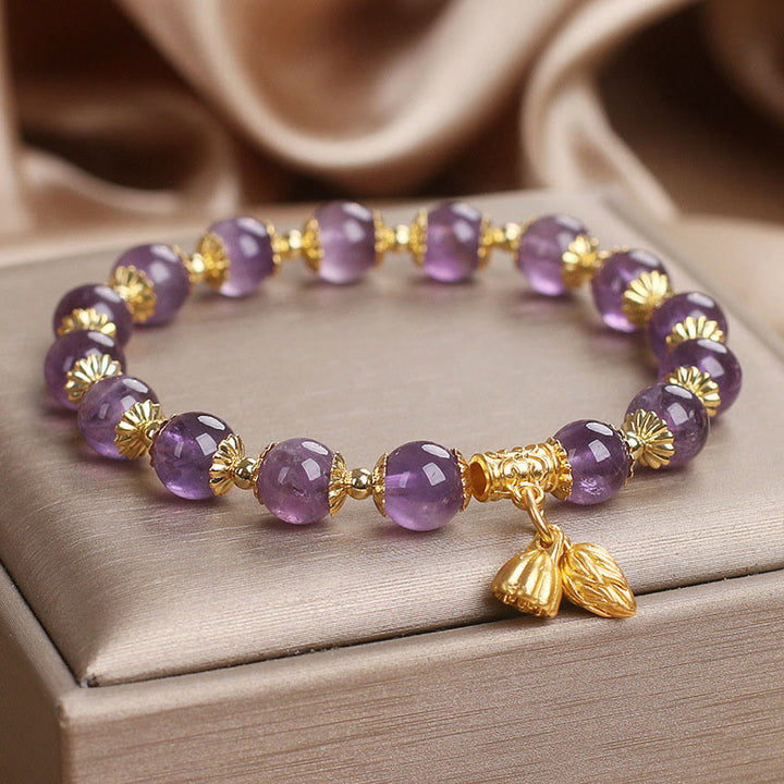 Pulsera de amatista que aumenta la nobleza con Buddha Stones