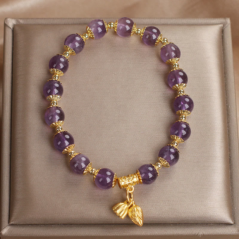 Pulsera de amatista que aumenta la nobleza con Buddha Stones