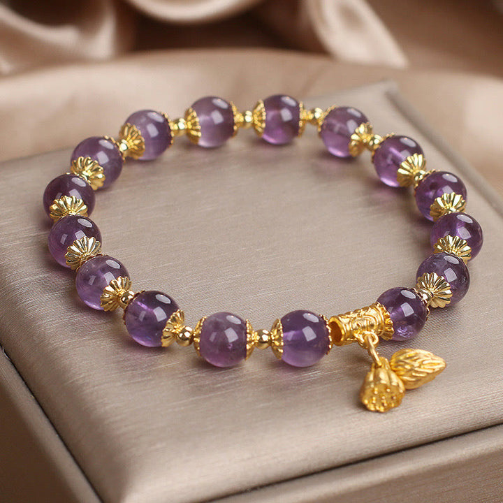 Pulsera de amatista que aumenta la nobleza con Buddha Stones