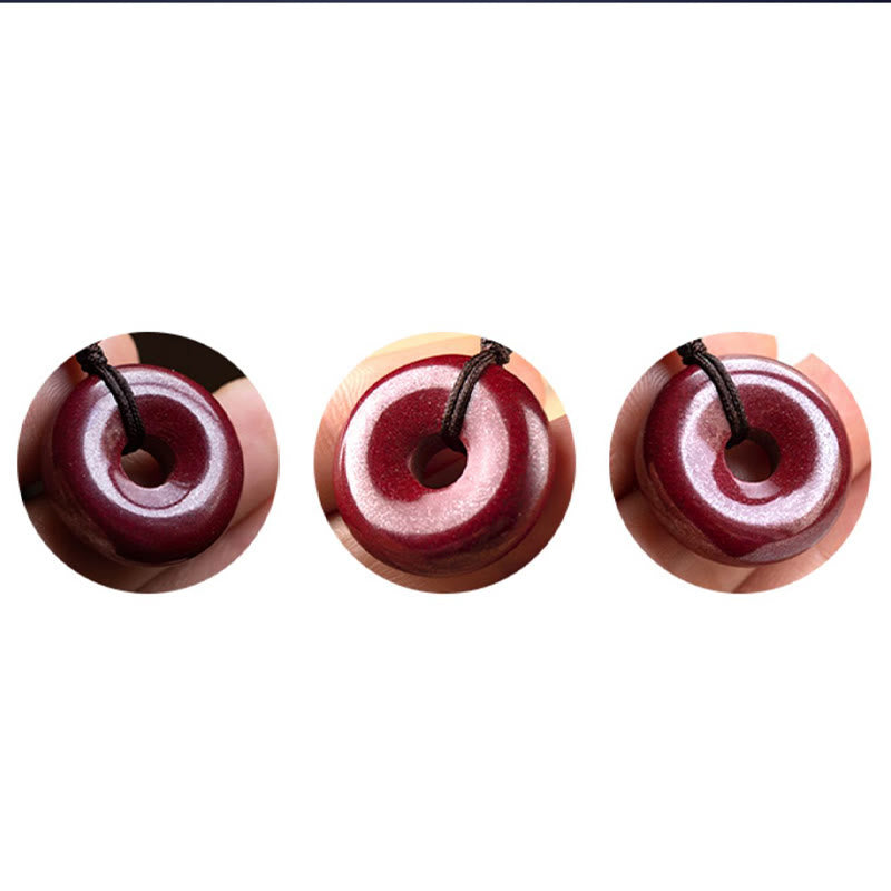 Cadena para el vientre con hilo rojo y hebilla de paz con cinabrio natural y Buddha Stones