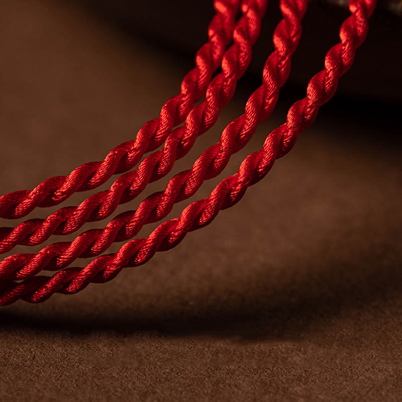 Cadena para el vientre con hilo rojo y hebilla de paz con cinabrio natural y Buddha Stones