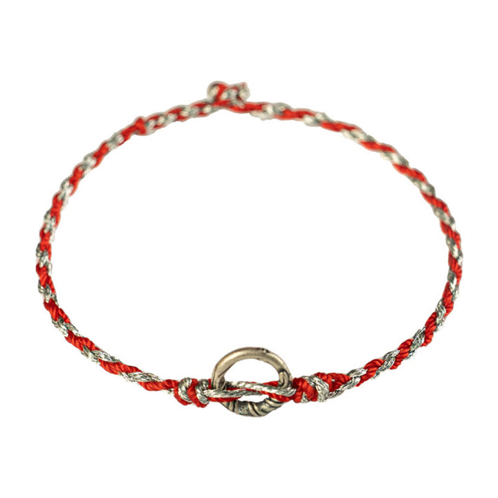 Pulsera de hilo de la suerte con hebilla de la paz y Buddha Stones en plata de ley 925 - image 12