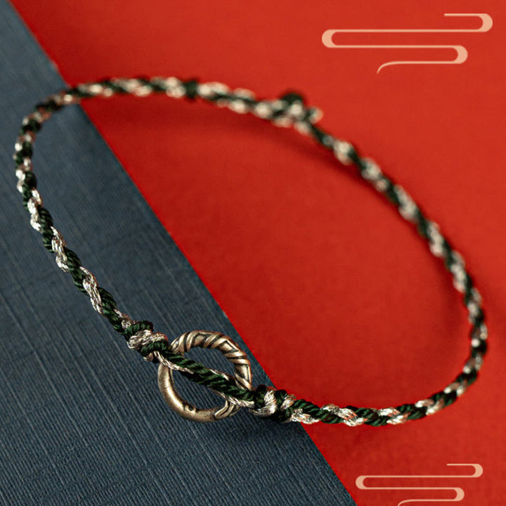 Pulsera de hilo de la suerte con hebilla de la paz y Buddha Stones en plata de ley 925 - image 15