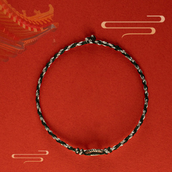 Pulsera de hilo de la suerte con hebilla de la paz y Buddha Stones en plata de ley 925 - image 14