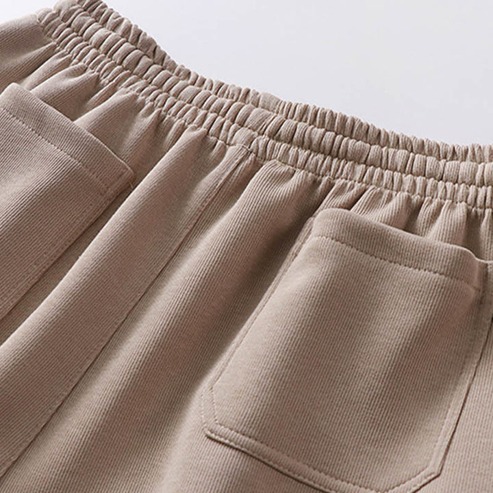 Pantalones de hombre con bolsillos y tejido polar de algodón de color liso con Buddha Stones