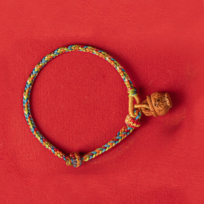 Pulsera de madera de melocotón con Buddha Stones y carácter Fu para la seguridad y la prosperidad