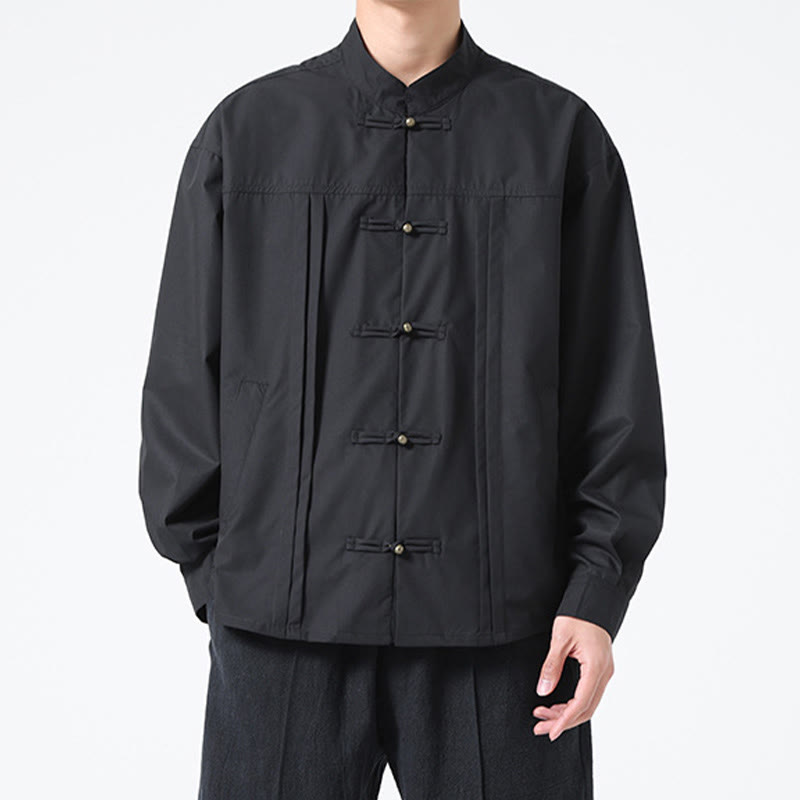 Camisas de hombre de licra con botones y cuello alto con Buddha Stones - image 5