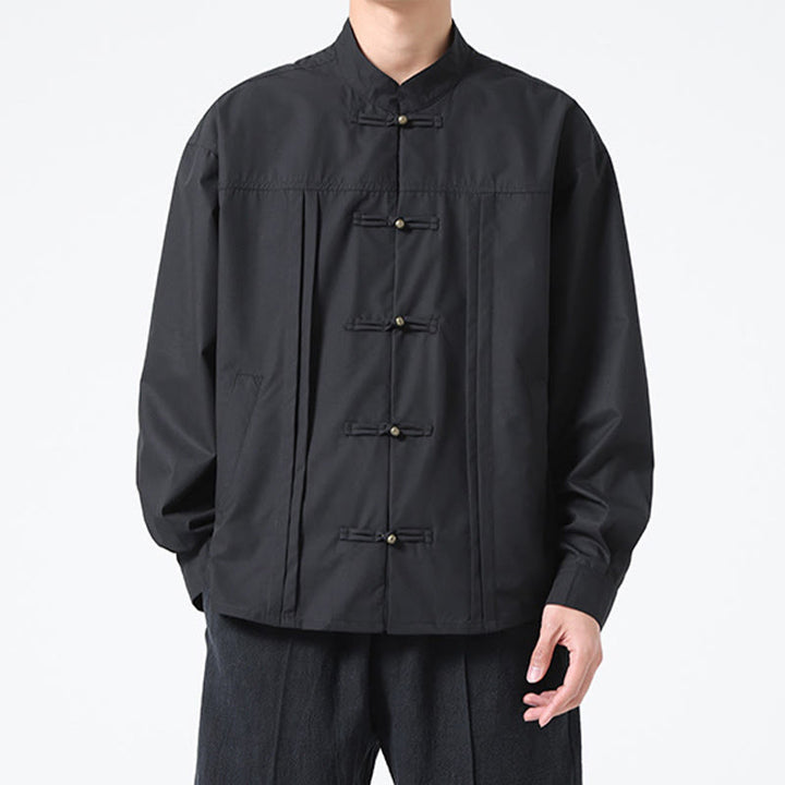 Camisas de hombre de licra con botones y cuello alto con Buddha Stones - image 5