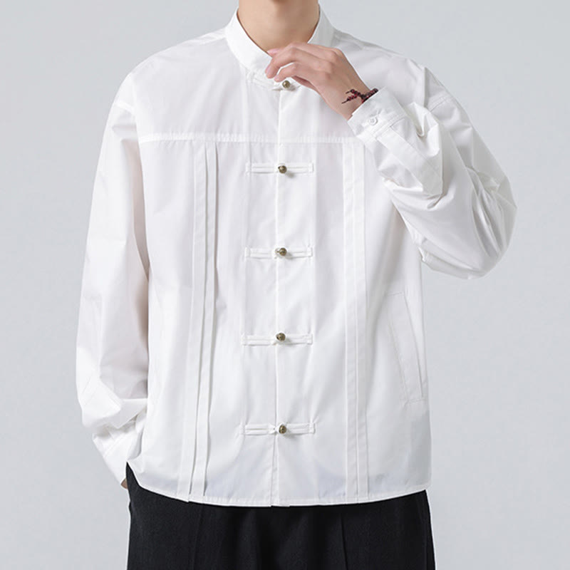 Camisas de hombre de licra con botones y cuello alto con Buddha Stones - image 17