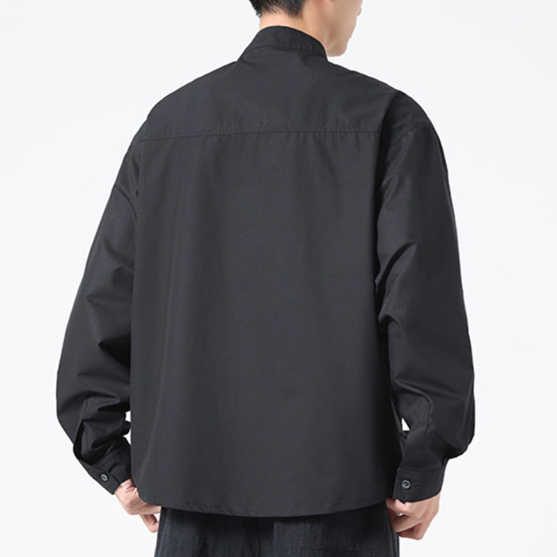 Camisas de hombre de licra con botones y cuello alto con Buddha Stones - image 11