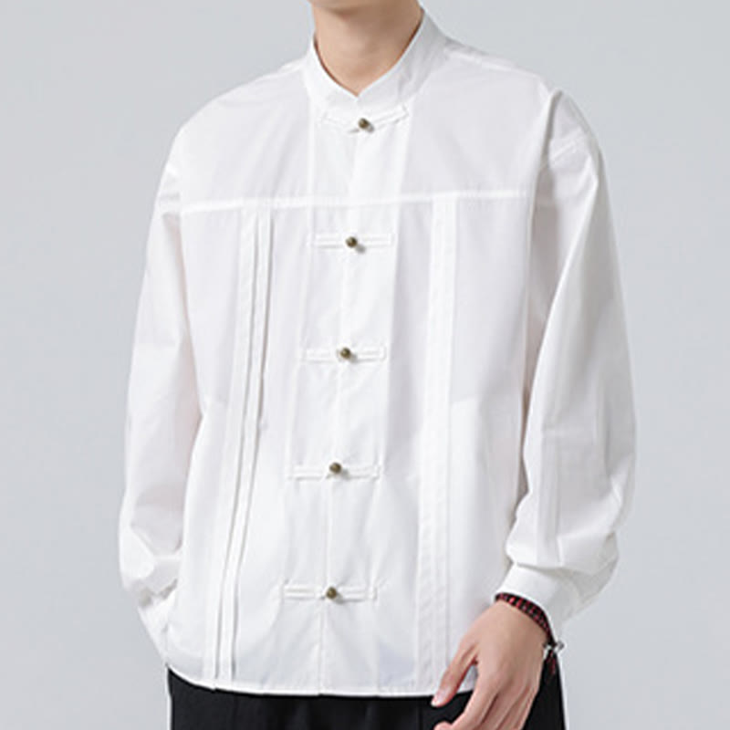 Camisas de hombre de licra con botones y cuello alto con Buddha Stones - image 21