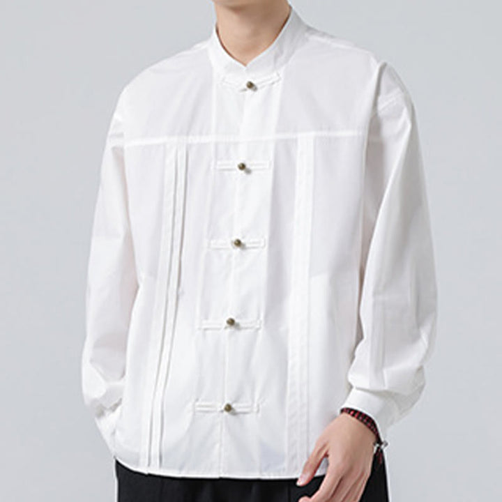 Camisas de hombre de licra con botones y cuello alto con Buddha Stones - image 21