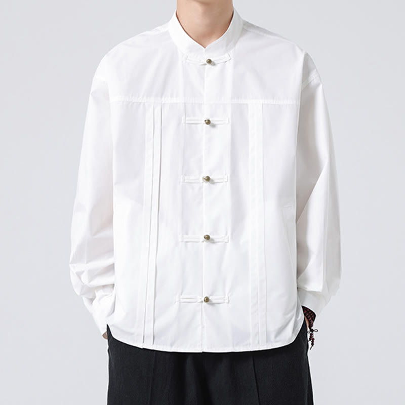 Camisas de hombre de licra con botones y cuello alto con Buddha Stones - image 15