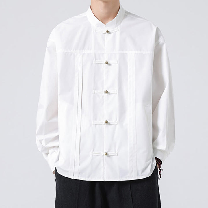 Camisas de hombre de licra con botones y cuello alto con Buddha Stones - image 15