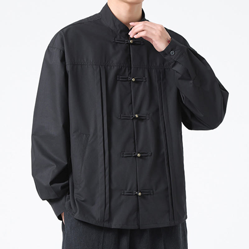 Camisas de hombre de licra con botones y cuello alto con Buddha Stones - image 10