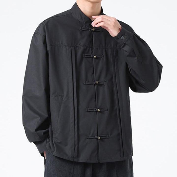 Camisas de hombre de licra con botones y cuello alto con Buddha Stones - image 10