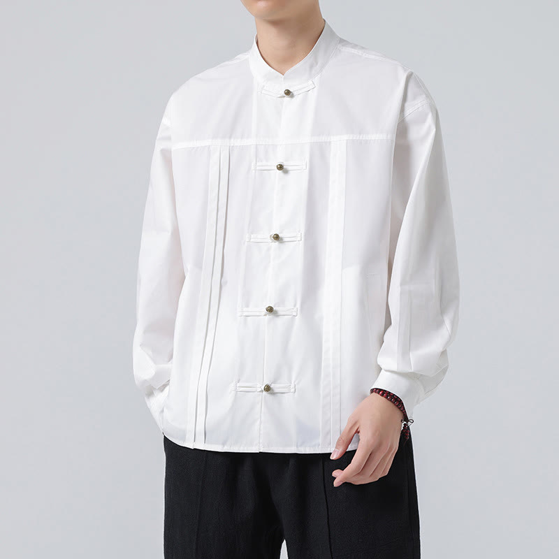 Camisas de hombre de licra con botones y cuello alto con Buddha Stones - image 18