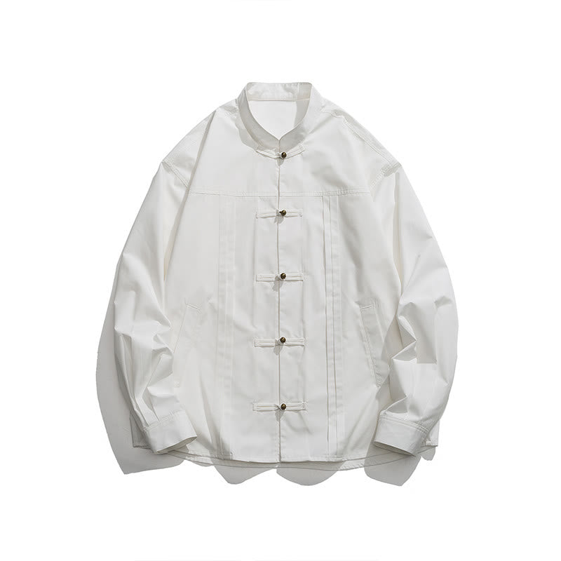 Camisas de hombre de licra con botones y cuello alto con Buddha Stones - image 24