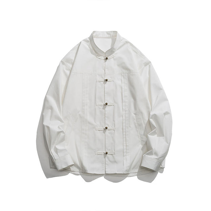 Camisas de hombre de licra con botones y cuello alto con Buddha Stones - image 24