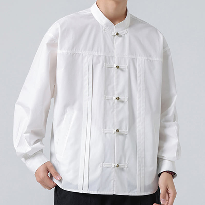 Camisas de hombre de licra con botones y cuello alto con Buddha Stones - image 20