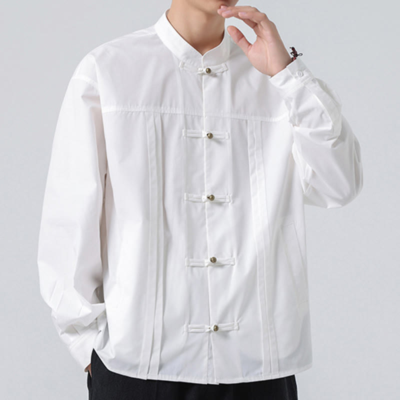 Camisas de hombre de licra con botones y cuello alto con Buddha Stones - image 13