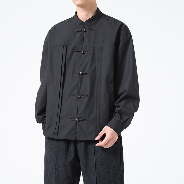 Camisas de hombre de licra con botones y cuello alto con Buddha Stones - image 4