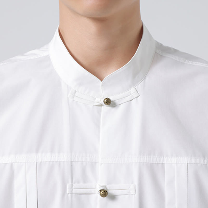 Camisas de hombre de licra con botones y cuello alto con Buddha Stones - image 22
