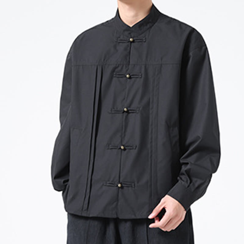 Camisas de hombre de licra con botones y cuello alto con Buddha Stones - image 7