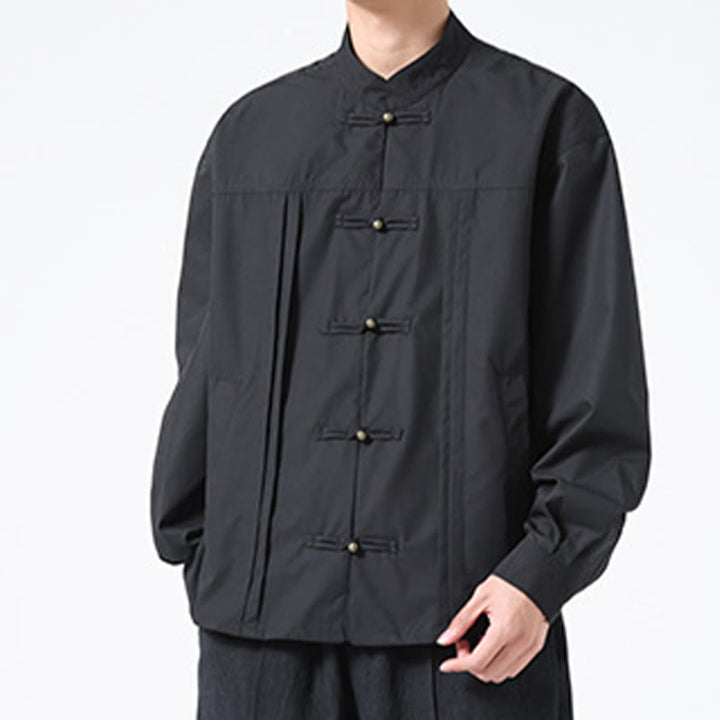 Camisas de hombre de licra con botones y cuello alto con Buddha Stones - image 7