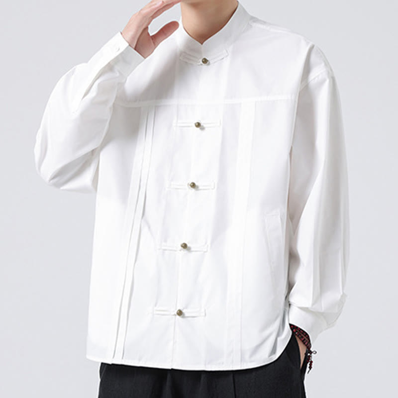 Camisas de hombre de licra con botones y cuello alto con Buddha Stones - image 14