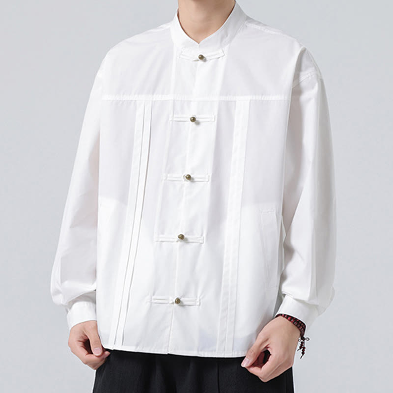 Camisas de hombre de licra con botones y cuello alto con Buddha Stones - image 16