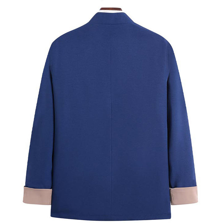 Chaqueta de poliéster con botones de rana y bordado de dragón y Buddha Stones para hombre, ropa con bolsillos - image 18